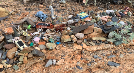 Jan 13 - Diorama alongside the road in my rural neighborhood. So much detail... Jan 13 - Diorama alongside the road in my rural neighborhood. So much detail...